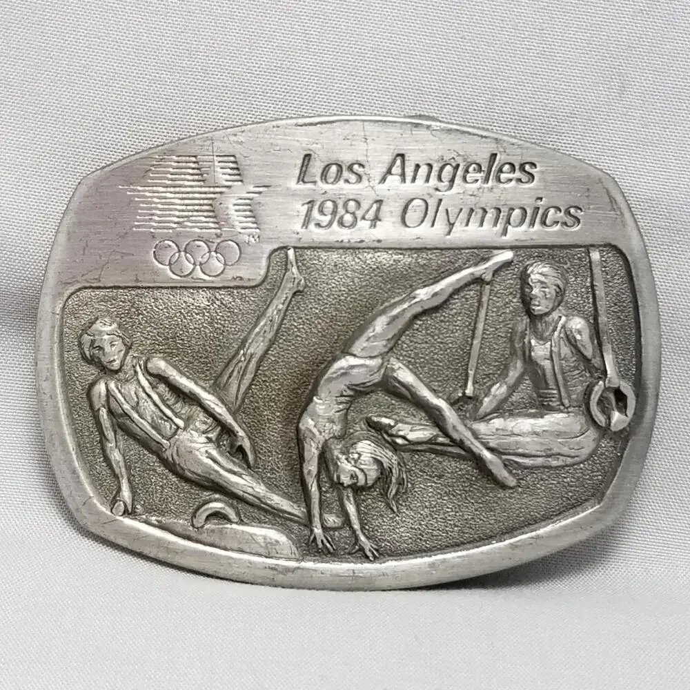 Belt Buckle 1980 Fine Pewter Los Angeles 1984 Olympics‎ Gymnastics Pommel Horse